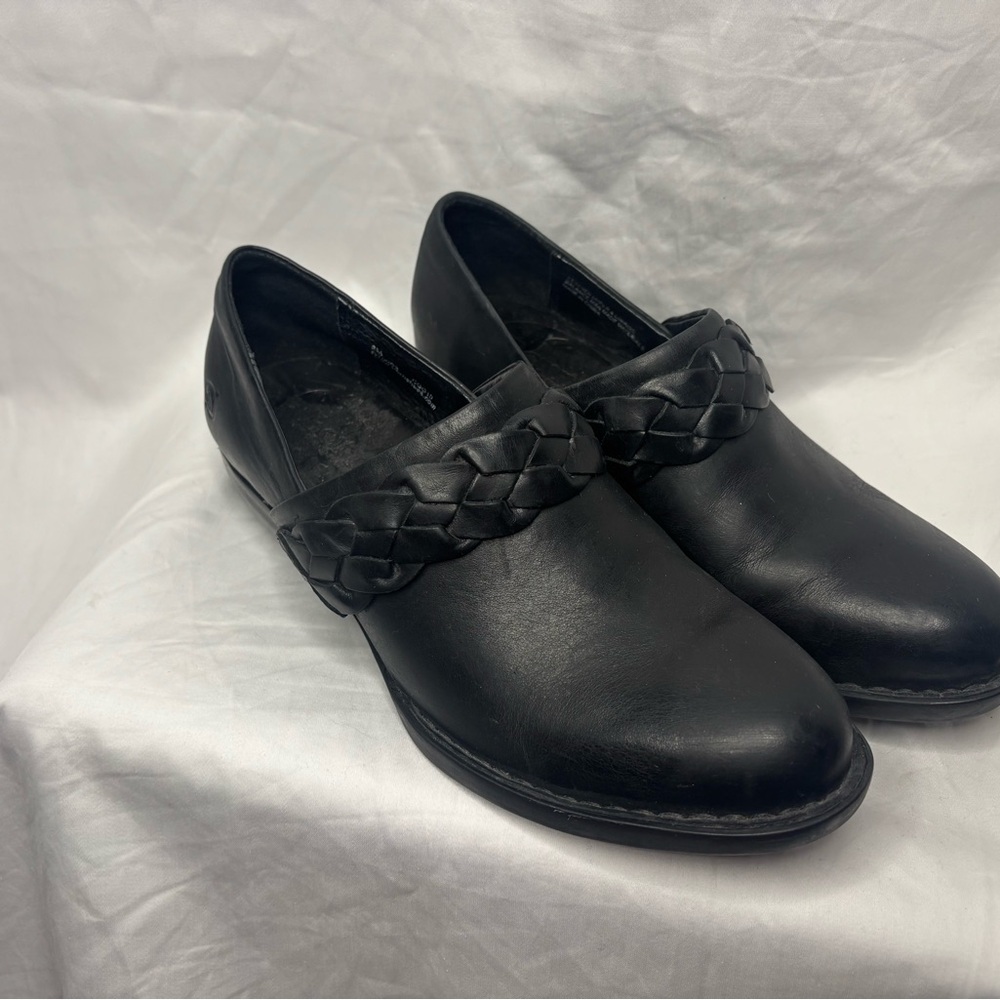 Born Black Leather Mules